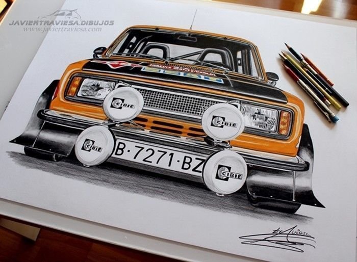 Dibujo Seat 124 Antonio Zanini