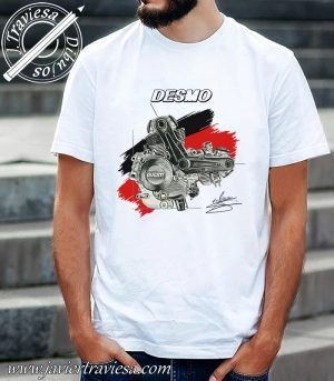 CAMISETA CON DIBUJO DE MOTOR DUCATI DESMO