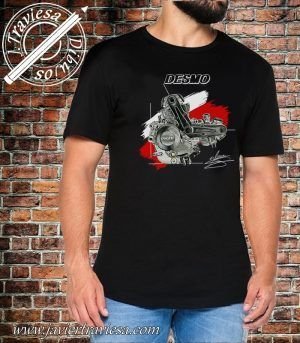 CAMISETA CON DIBUJO DE MOTOR DUCATI DESMO black