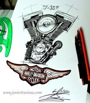 TAZA DIBUJO MOTOR HARLEY DAVIDSON TAZA DIBUJO MOTOR HARLEY DAVIDSON