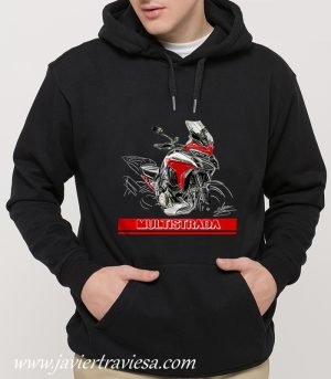 SUDADERA NEGRA MOTO DUCATI MULTISTRADA