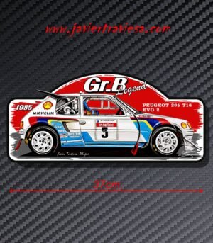 PLACA RALLY PEUGEOT 205 TURBO 16
