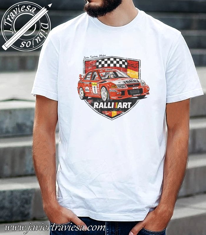 CAMISETA BLANCA TOMMI 2026 Camiseta rally Mitsubishi Evo Tommi Makinen