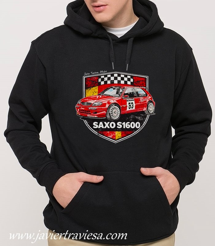 SUDADERA NEGRA CITROEN SAXO 2026 Sudadera negra Citroen Saxo S1600 kit car